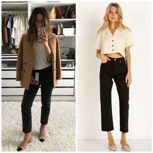 Levi's High Waist Wedgie Straight Jeans in Black